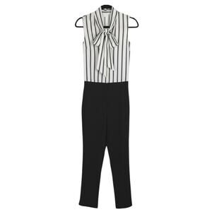 New York & Co Medium Jumpsuit Striped Black and White